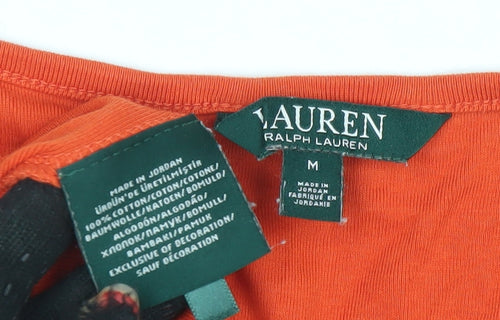 Ralph Lauren Women's Orange Cotton Scoop Neck Tank Top M
