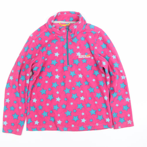 Regatta Girls Pink Star Fleece 1/2 Zip Sweatshirt - 7 Years