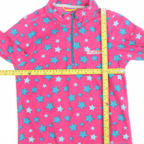 Regatta Girls Pink Star Fleece 1/2 Zip Sweatshirt - 7 Years