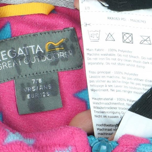 Regatta Girls Pink Star Fleece 1/2 Zip Sweatshirt - 7 Years