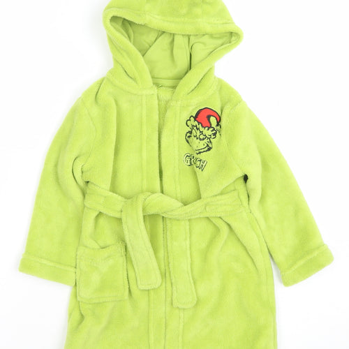 George Green Grinch Hooded Fleece Baby Robe 12-18 Months Winter Nightwear