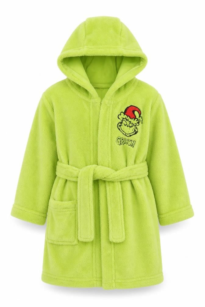 George Green Grinch Hooded Fleece Baby Robe 12-18 Months Winter Nightwear