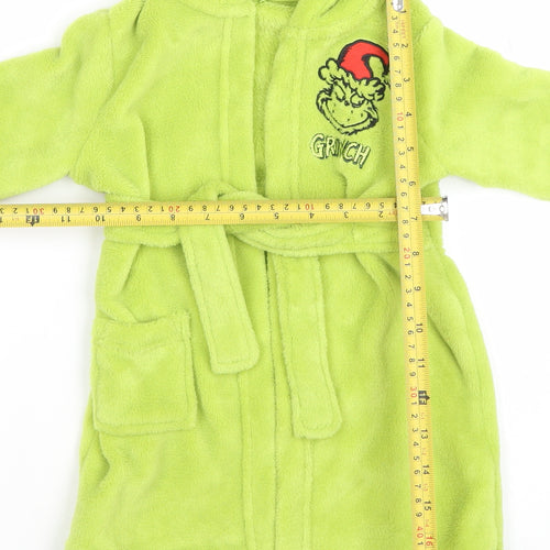 George Green Grinch Hooded Fleece Baby Robe 12-18 Months Winter Nightwear
