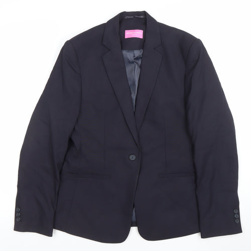 Brook Taverner Women's Black 12 Regular One-Button Blazer Jacket