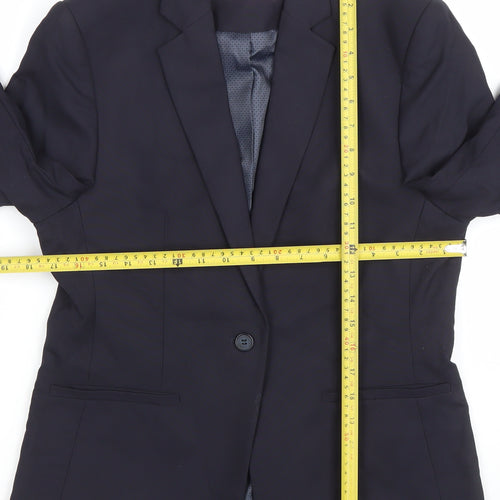 Brook Taverner Women's Black 12 Regular One-Button Blazer Jacket
