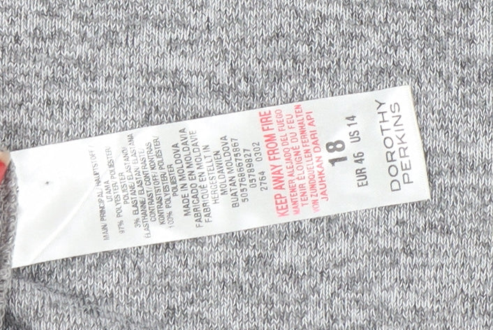 Dorothy Perkins Women’s Grey Ruffle Crew Neck Pullover Jumper Size 18