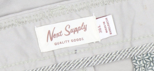 Next Supply Men's Beige Slim Chino Trousers 36L Cotton Blend