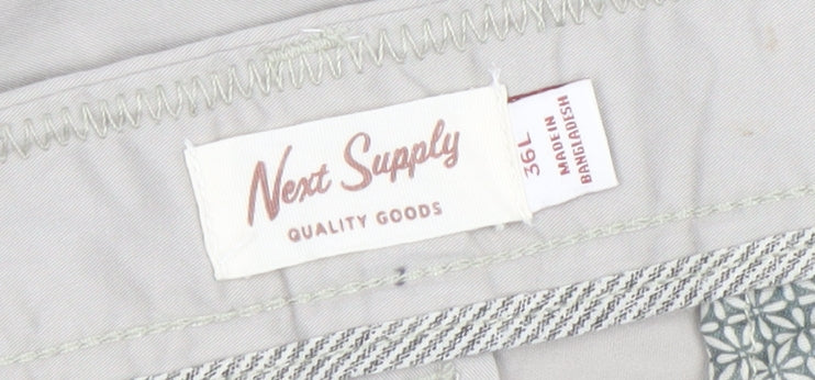 Next Supply Men's Beige Slim Chino Trousers 36L Cotton Blend