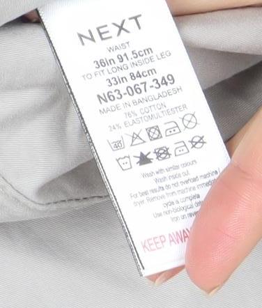 Next Supply Men's Beige Slim Chino Trousers 36L Cotton Blend