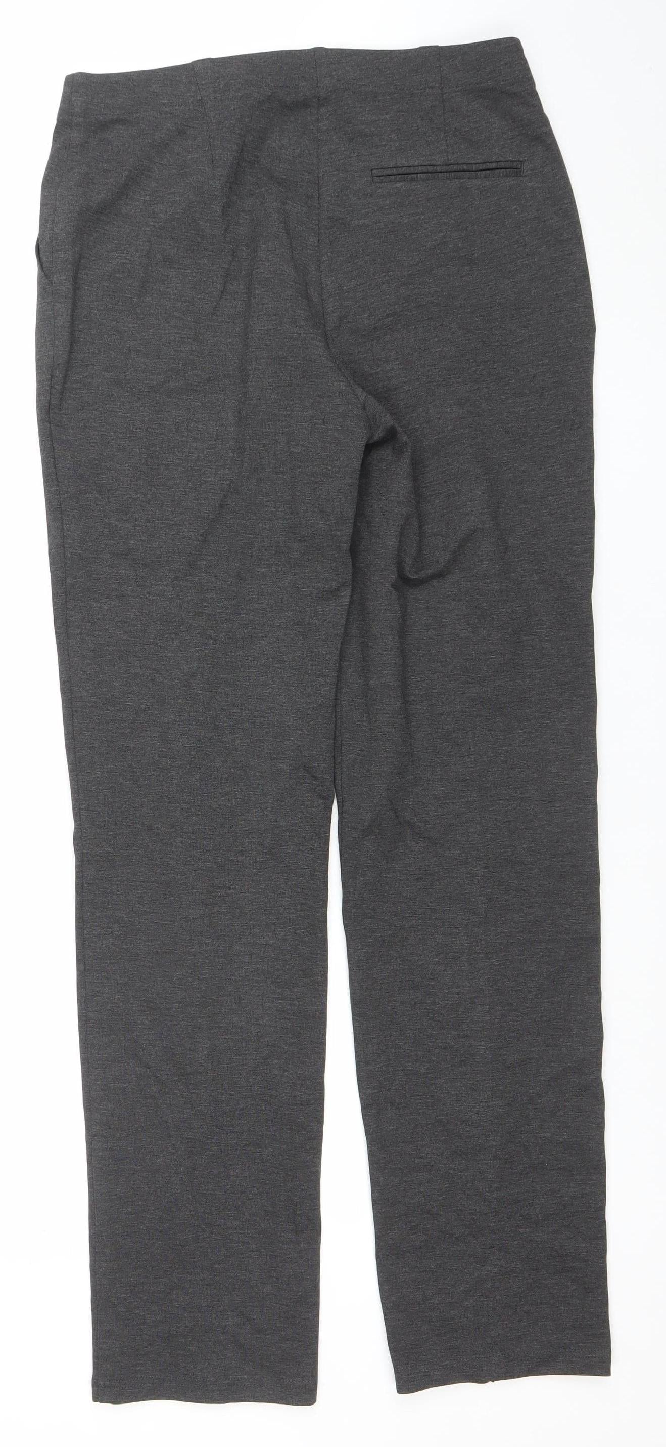 Marks and Spencer Womens Grey Slim Trousers Size 10 Long