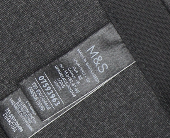 Marks and Spencer Womens Grey Slim Trousers Size 10 Long