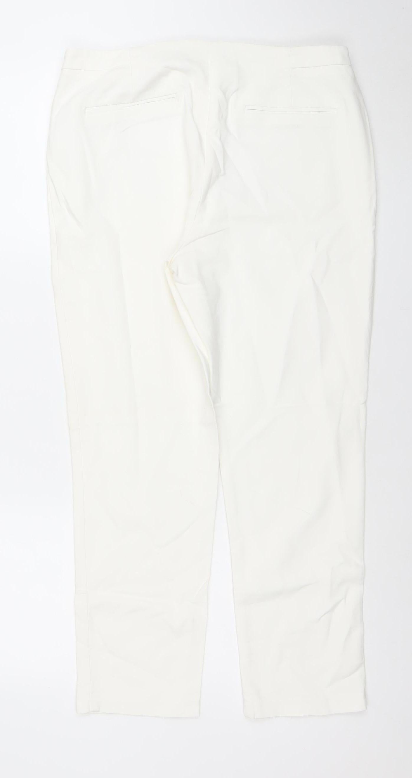 F&F Women’s Ivory Stretch Slim Trousers Size 14