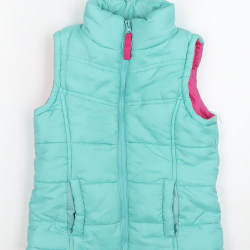 Kavoc Girls Blue Puffer Waistcoat 5-6 Years Quilted Sleeveless Winter Gilet