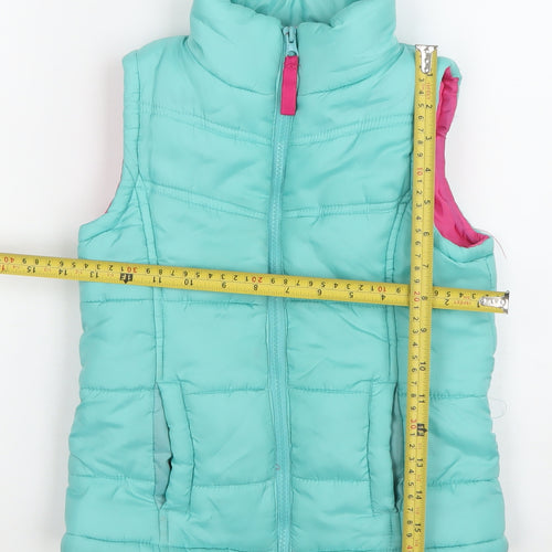 Kavoc Girls Blue Puffer Waistcoat 5-6 Years Quilted Sleeveless Winter Gilet