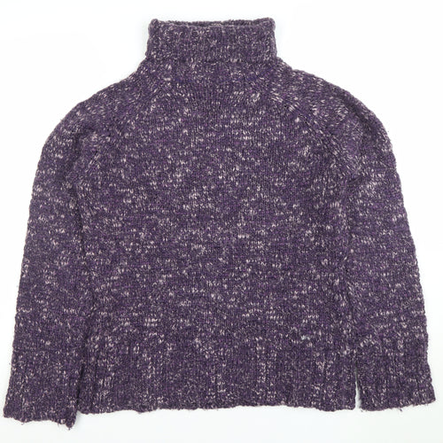 NEXT Womens Purple Roll Neck Chunky Knit Jumper Size 12