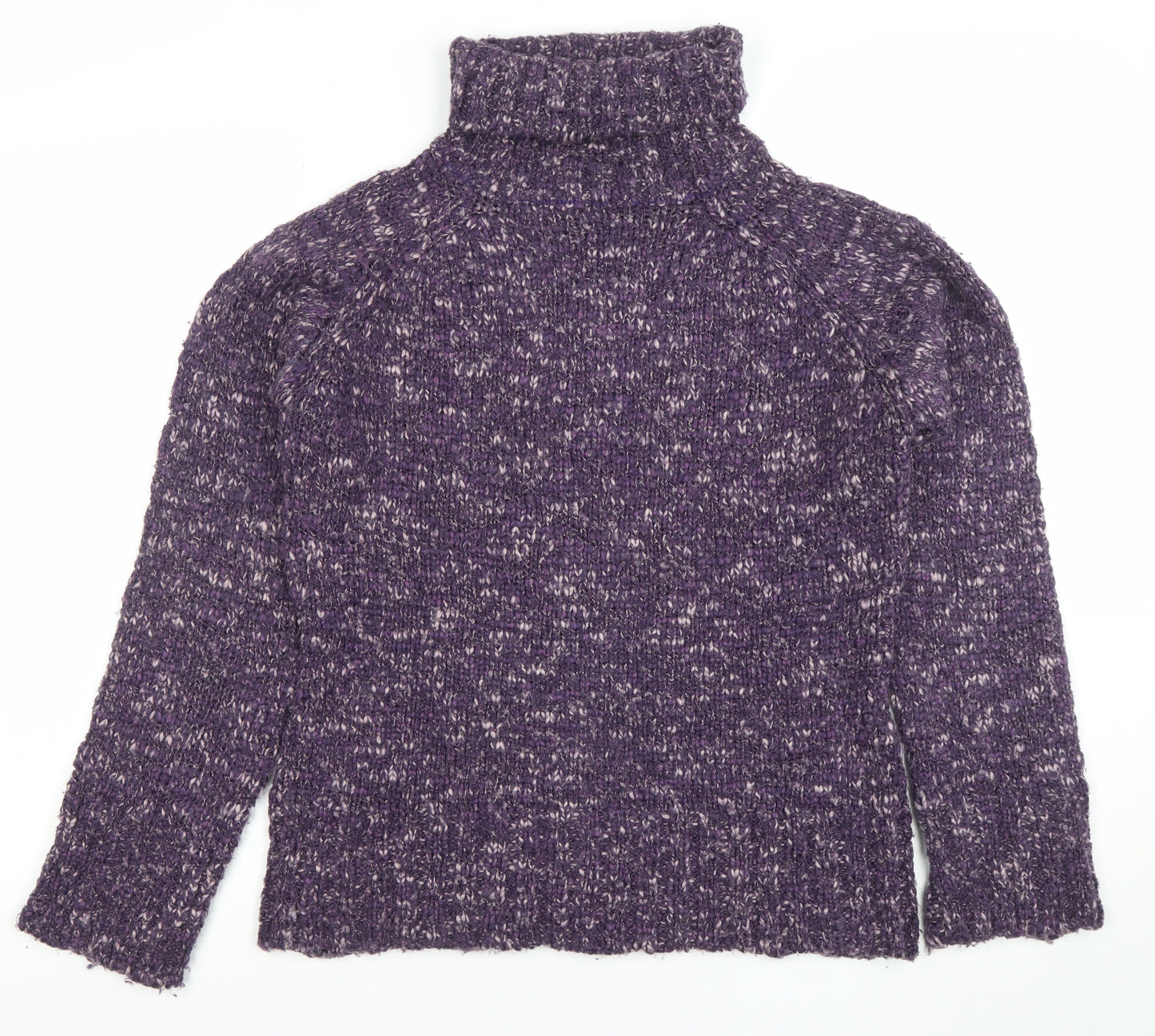NEXT Womens Purple Roll Neck Chunky Knit Jumper Size 12