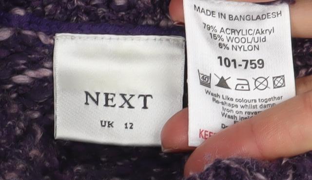 NEXT Womens Purple Roll Neck Chunky Knit Jumper Size 12