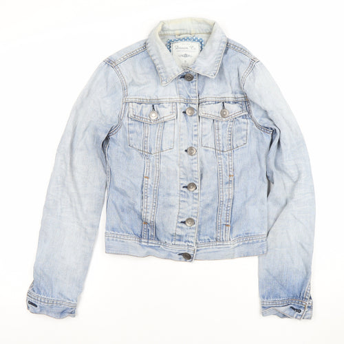 Denim Co. Women's Blue Denim Basic Jacket Size 8 Casual Style