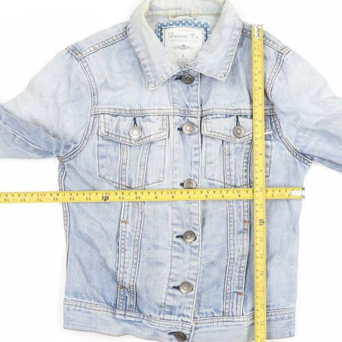 Denim Co. Women's Blue Denim Basic Jacket Size 8 Casual Style