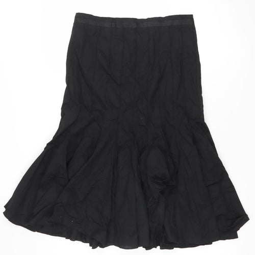 Apanage Women Black Size 12 Midi A-Line Chiffon Skirt