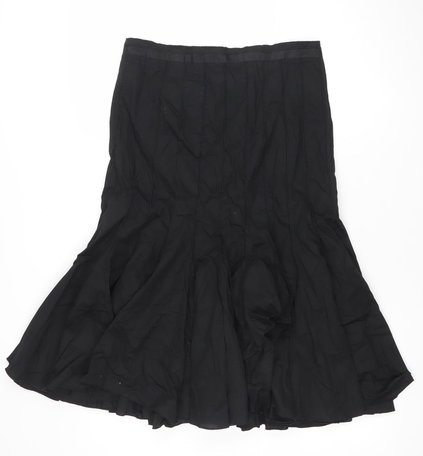 Apanage Women Black Size 12 Midi A-Line Chiffon Skirt