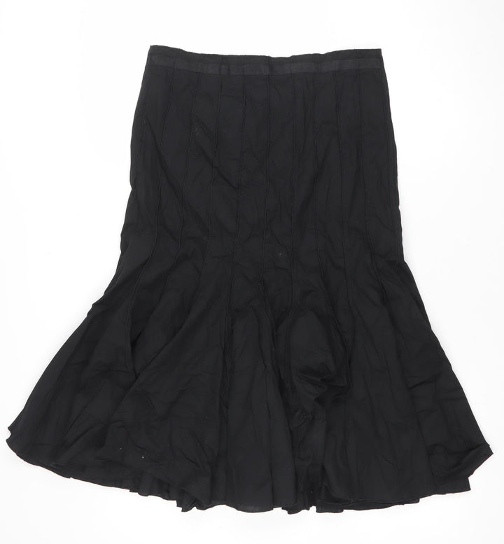 Apanage Women Black Size 12 Midi A-Line Chiffon Skirt