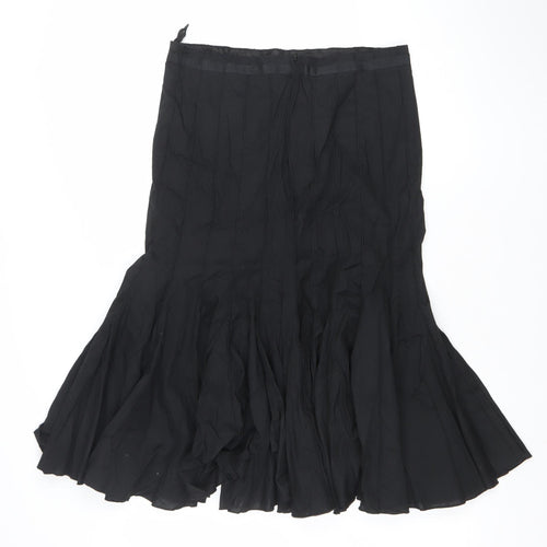 Apanage Women Black Size 12 Midi A-Line Chiffon Skirt