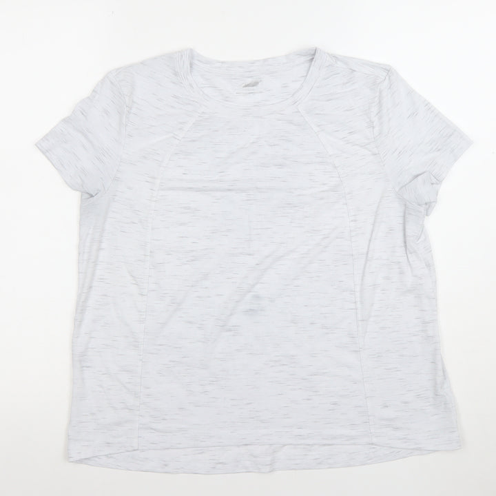 Avia Womens White Short Sleeve Activewear T-Shirt Size M