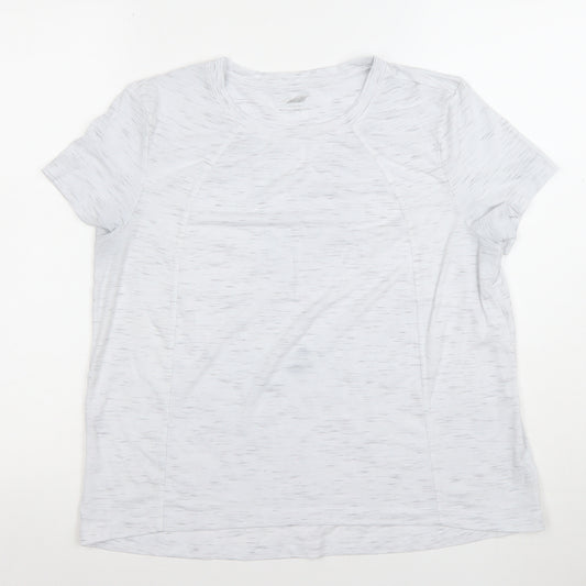 Avia Womens White Short Sleeve Activewear T-Shirt Size M