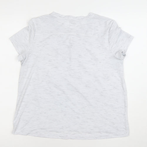Avia Womens White Short Sleeve Activewear T-Shirt Size M