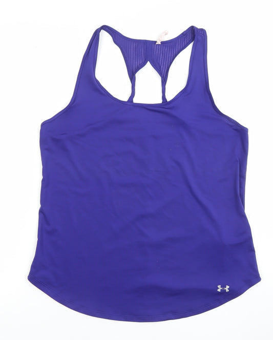 Under Armour Women Purple Racerback Tank Top M HeatGear Activewear