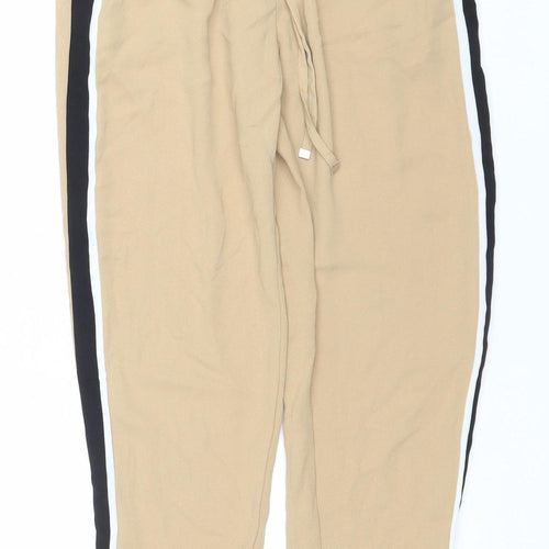 New Look Women’s Beige Jogger Trousers Size UK 6 Elastic Waist Polyester