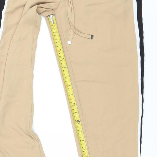 New Look Women’s Beige Jogger Trousers Size UK 6 Elastic Waist Polyester