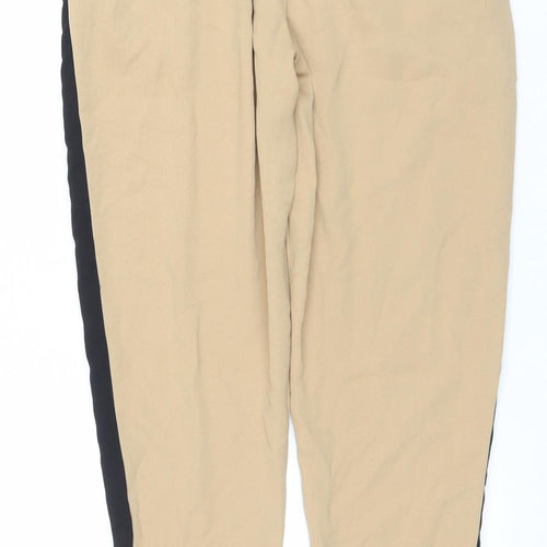New Look Women’s Beige Jogger Trousers Size UK 6 Elastic Waist Polyester