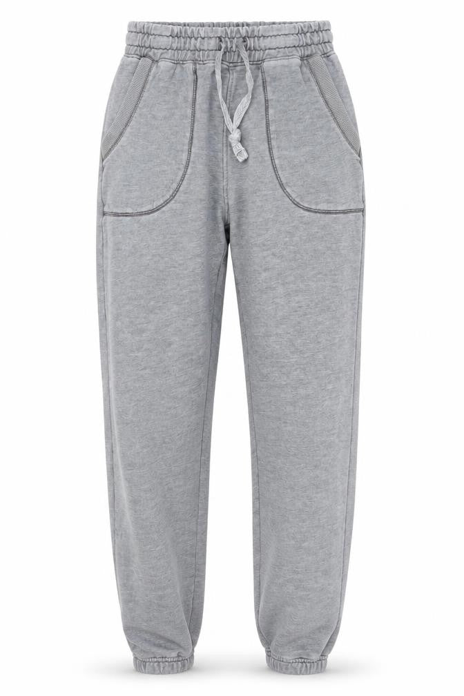 Front view of New Look Women Grey, size 6, Jogger Sweatpants with Drawstring Waist