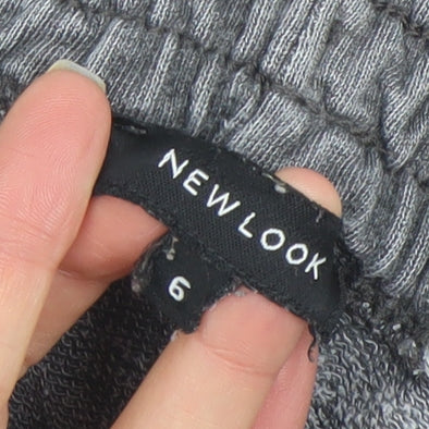 New Look Women Grey Size 6 Jogger Sweatpants with Drawstring Waist