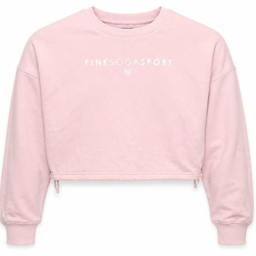 Pink Soda Sport Womens Pink Cropped Sweatshirt UK 8 XS Logo Crew Neck