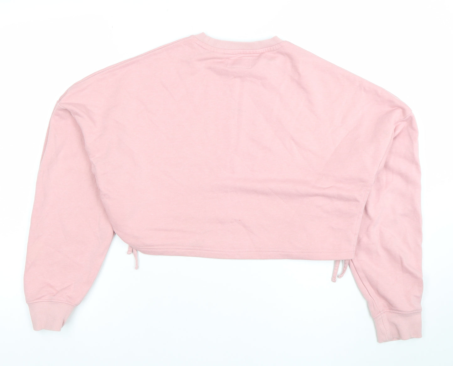 Pink Soda Sport Womens Pink Cropped Sweatshirt UK 8 XS Logo Crew Neck