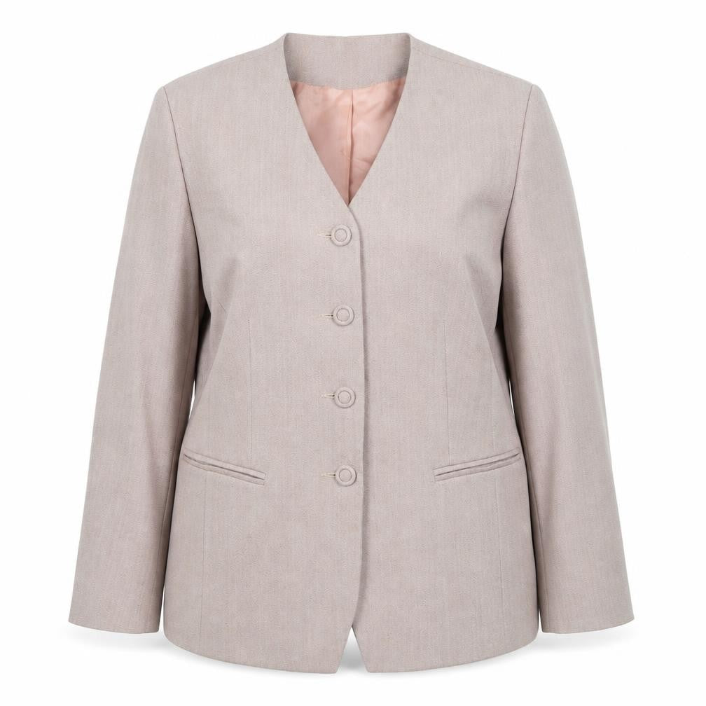 Gold by Michael H Women Beige Long Sleeve Suit Jacket Size 16 Blazer