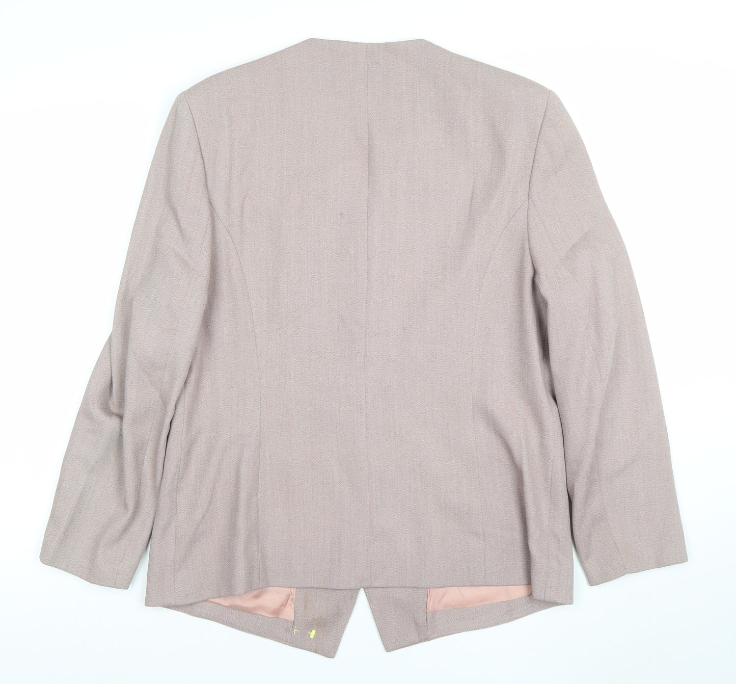 Gold by Michael H Women Beige Long Sleeve Suit Jacket Size 16 Blazer
