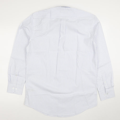 Dunnes Stores Men's Blue Striped Regular Fit 15.5in Cotton Shirt