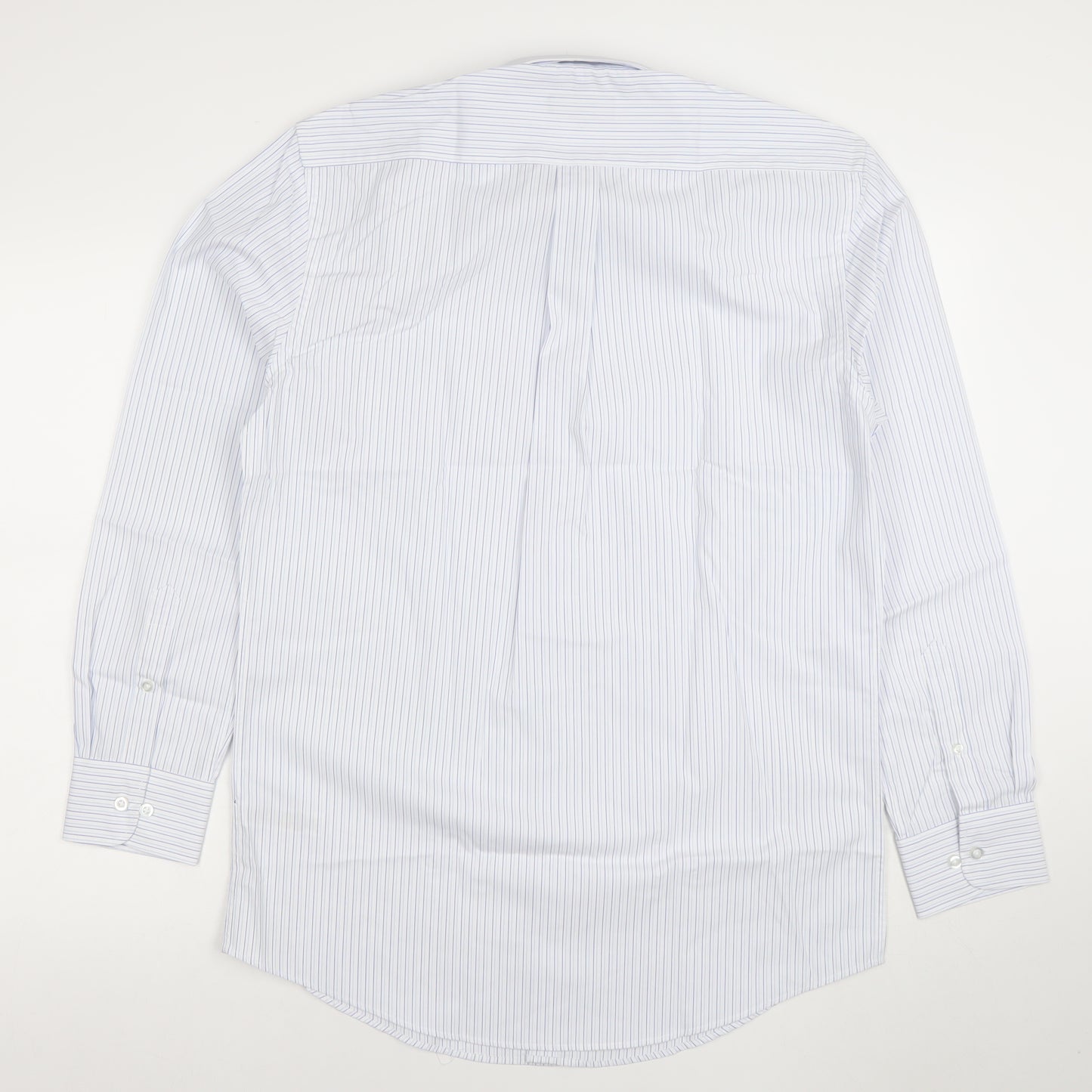 Dunnes Stores Men's Blue Striped Regular Fit 15.5in Cotton Shirt