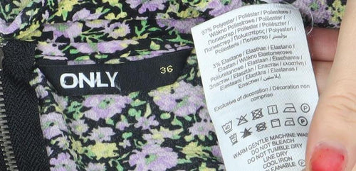 ONLY Women’s Multicoloured Floral Zip Back Blouse Size 8