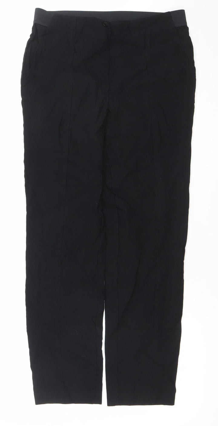 Gallery Womens Black Size 12 Straight Stretch Trousers