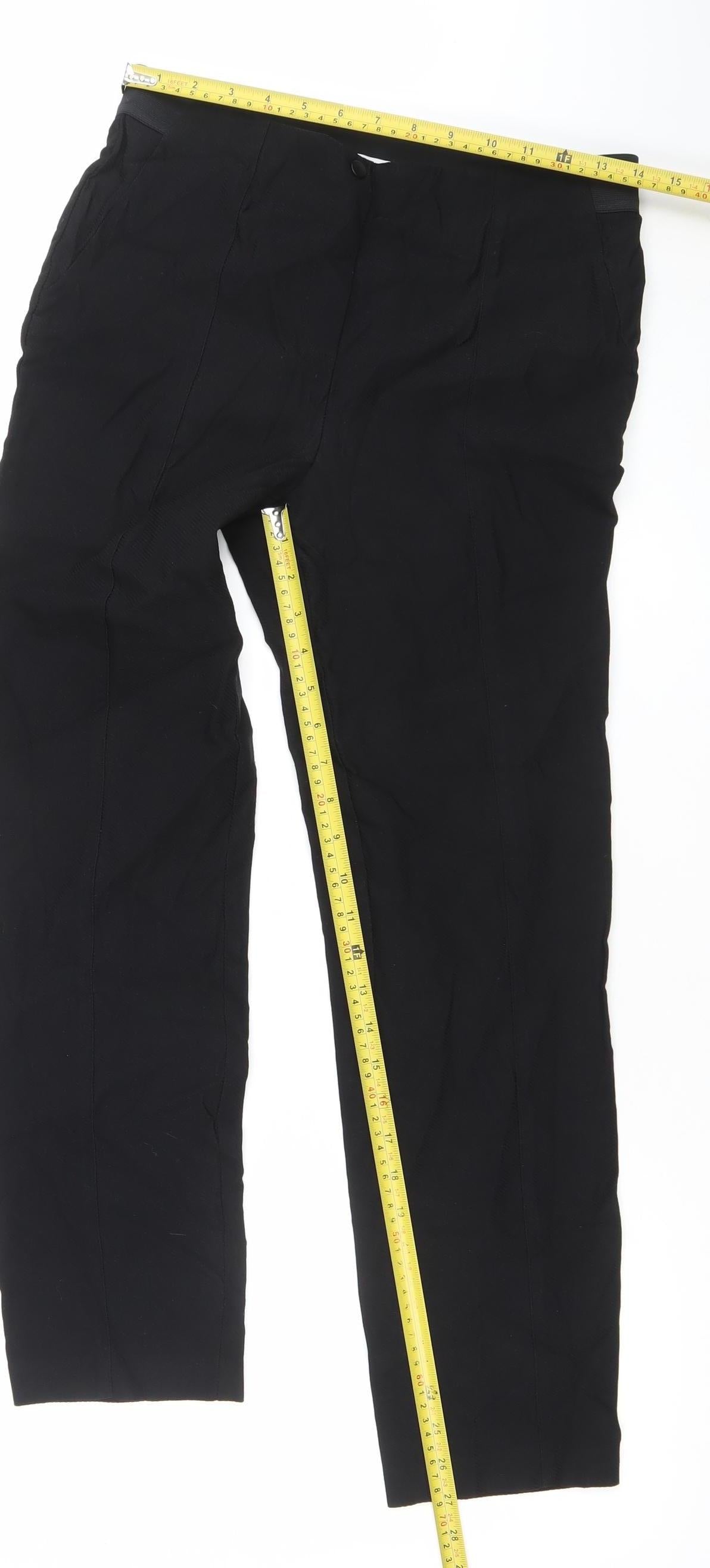 Gallery Womens Black Size 12 Straight Stretch Trousers