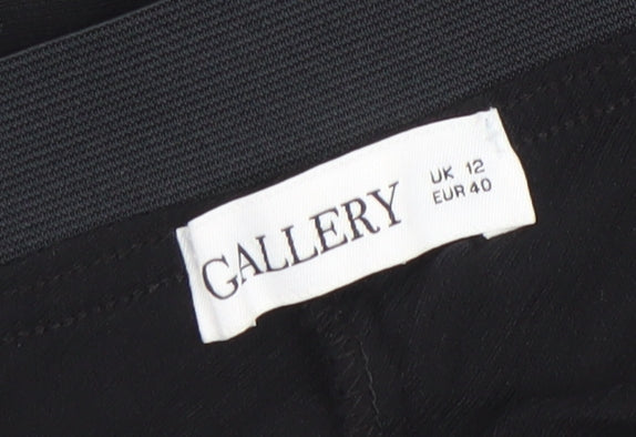 Gallery Womens Black Size 12 Straight Stretch Trousers