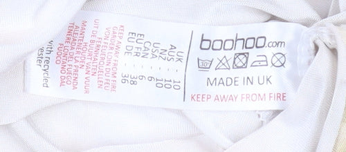 Boohoo Womens Beige Tie Dye Halter Bodysuit Size 10