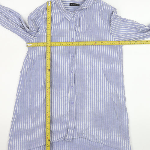 Cotton On Men Blue Striped Long Sleeve Button-Up Shirt XS