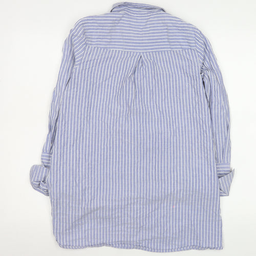 Cotton On Men Blue Striped Long Sleeve Button-Up Shirt XS