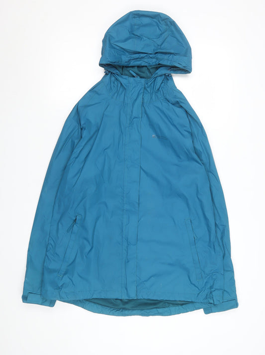 Mountain Warehouse Womens Blue Waterproof Hooded Rain Jacket Size 16